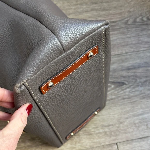 Dooney & Bourke Taupe and Coral Hobo Bag - Picture 8 of 16